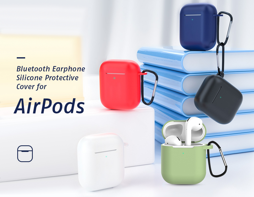Bluetooth Earphone Silicone Protective Cover for AirPods - Red Bluetooth Earphone Silicone Protective Cover for AirPods - Red