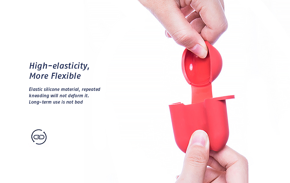 Bluetooth Earphone Silicone Protective Cover for AirPods - Red Bluetooth Earphone Silicone Protective Cover for AirPods - Red
