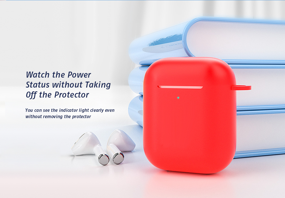 Bluetooth Earphone Silicone Protective Cover for AirPods - Red Bluetooth Earphone Silicone Protective Cover for AirPods - Red