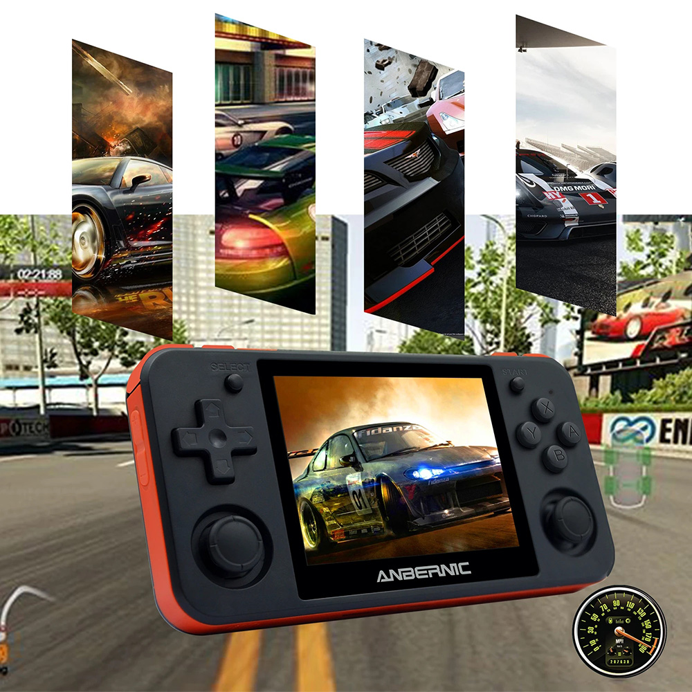 RG350P 16GB 2500 Games Video Game Console 3.5 inch IPS HD OLeophobic Toughened Screen 64 Bit DDR2 512M Retro Handheld Video Game Player for PS1 GBA SFC - Jet Black RG350P 16GB 2500 Games Video Game Console 3.5 inch IPS HD OLeophobic Toughened Screen 64 Bit DDR2 512M Retro Handheld Video Game Player for PS1 GBA SFC - Jet Black