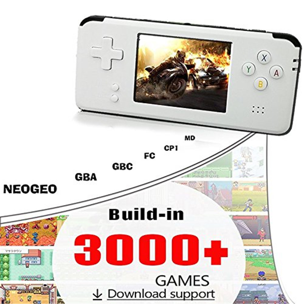 Handheld Game Console Video Game Player Machine Built In 3000 Games- White Handheld Game Console Video Game Player Machine Built In 3000 Games- White