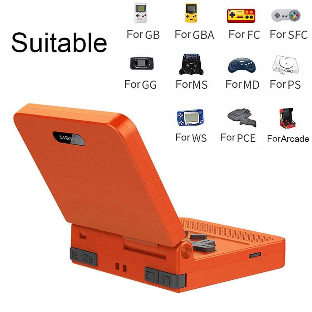 V90 Retro Game Console Flip Linux System Handheld Gaming Device with16G Built-in 2000 Games Video Game Console for PS1 N - Orange V90 Retro Game Console Flip Linux System Handheld Gaming Device with16G Built-in 2000 Games Video Game Console for PS1 N - Orange