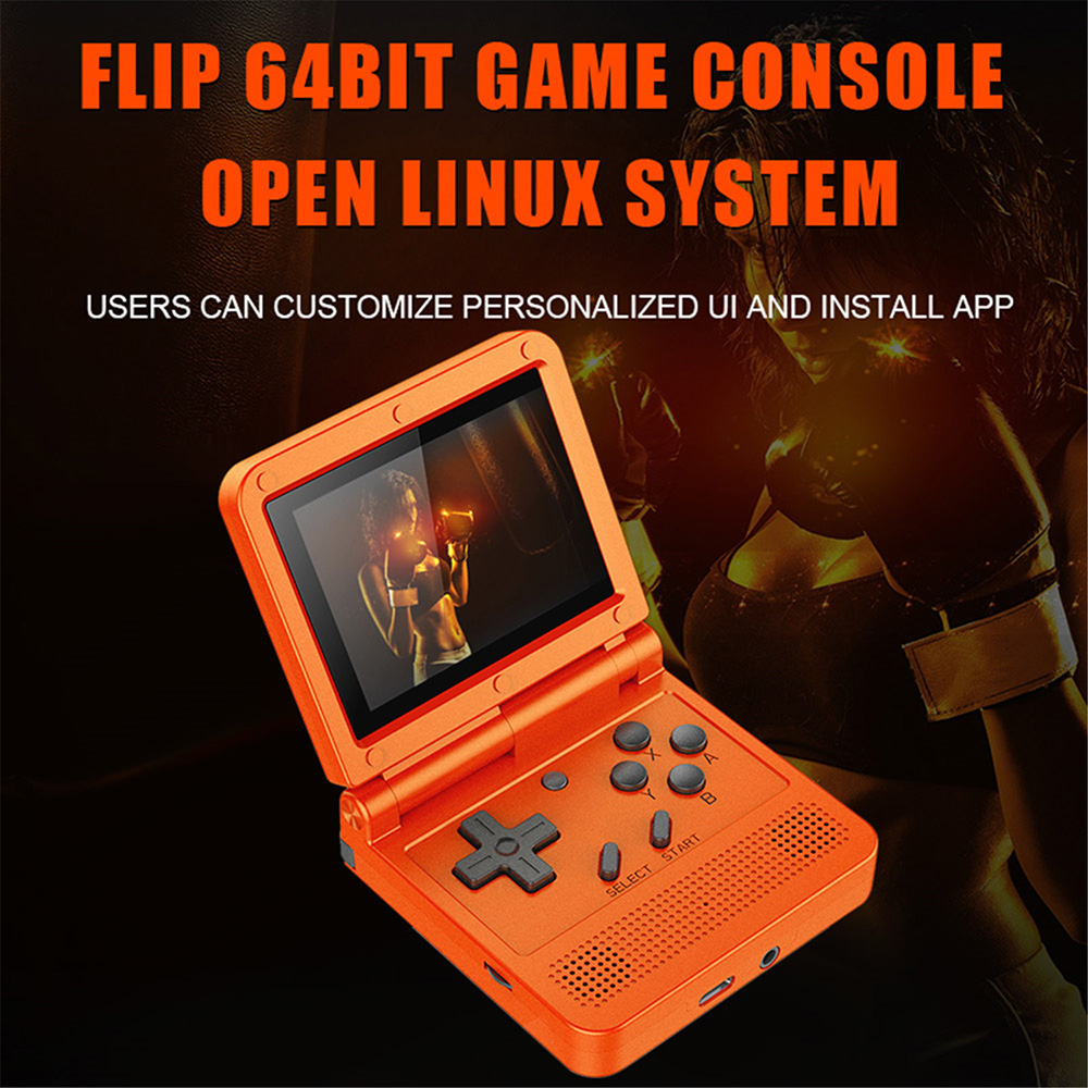 V90 Retro Game Console Flip Linux System Handheld Gaming Device with16G Built-in 2000 Games Video Game Console for PS1 N - Orange V90 Retro Game Console Flip Linux System Handheld Gaming Device with16G Built-in 2000 Games Video Game Console for PS1 N - Orange