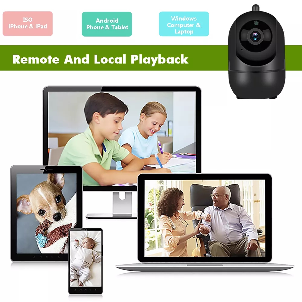 Wireless WIFI Security IP Camera Night Vision Intelligent HD- Black EU Plug Wireless WIFI Security IP Camera Night Vision Intelligent HD- Black EU Plug