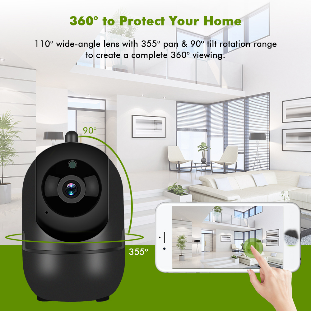 Wireless WIFI Security IP Camera Night Vision Intelligent HD- Black EU Plug Wireless WIFI Security IP Camera Night Vision Intelligent HD- Black EU Plug