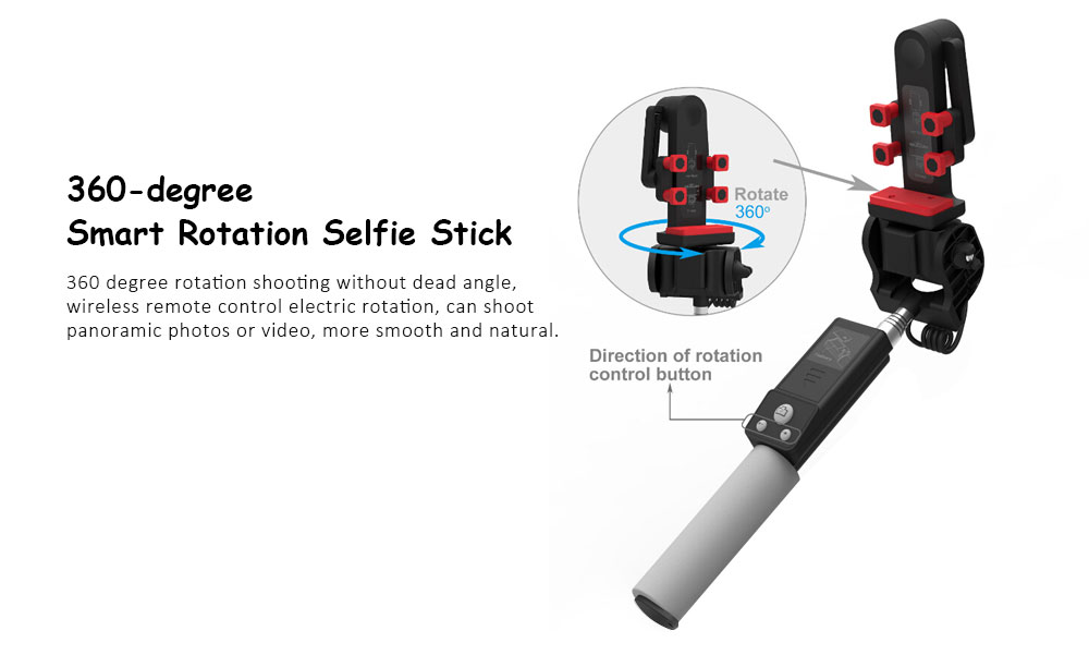 Bluetooth Wireless Remote Control 360-degree Selfie Stick- Pink Bluetooth Wireless Remote Control 360-degree Selfie Stick- Pink