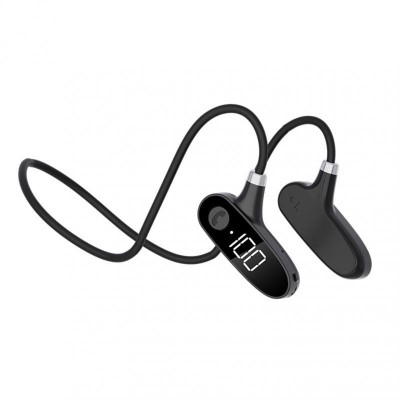H18 Wireless Bluetooth 5.2 Concept Bone Conduction Power Digital Display Sports Sweat-proof Running Stereo Headphones