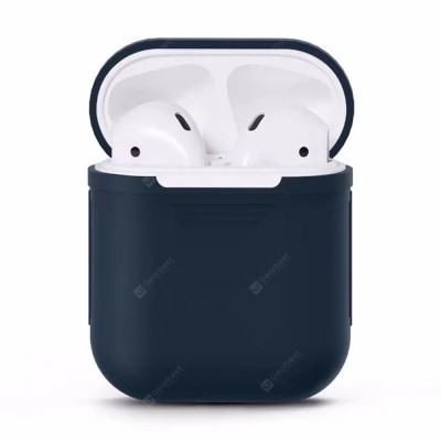 Besegad Silicone Carrying Case Cover Skin Sleeve Pouch Box for Apple Airpods Air Ear Pods Buds Wireless Earphone Headpho