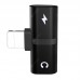 T-shaped Headphone 2-in-1 Dual-port Headphone Adapte for iPhone 12 8 Plus X XS Xs Max 11 Audio Charger Dispenser Accessories