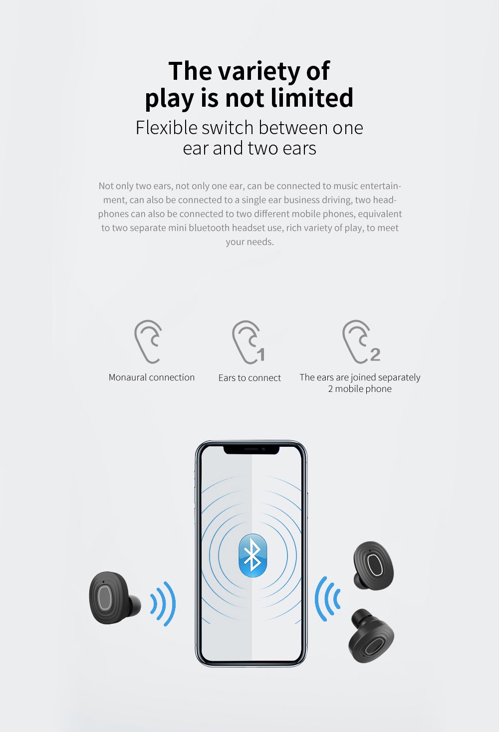 V6 TWS Bluetooth 5.0 Binaural Call Earphones Hi-Fi Sound CVC6.0 Noise Reduction Sports Headset - Black