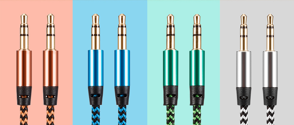 C05 1.03m 3.5mm Male to 3.5mm Male Metal Shell Braid Audio Cable  - Blue