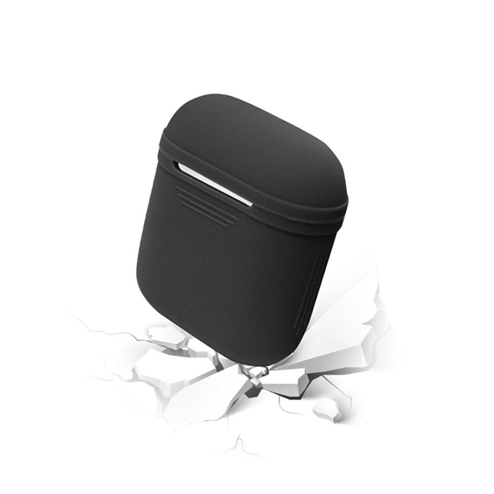 Luxury Protective Silicone Cover and Skin for Apple Airpods Charging Case - Black