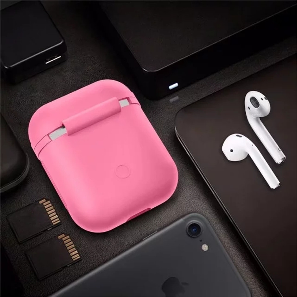 Besegad Silicone Carrying Case Cover Skin Sleeve Pouch Box for Apple Airpods Air Ear Pods Buds Wireless Earphone Headpho- Cerulean