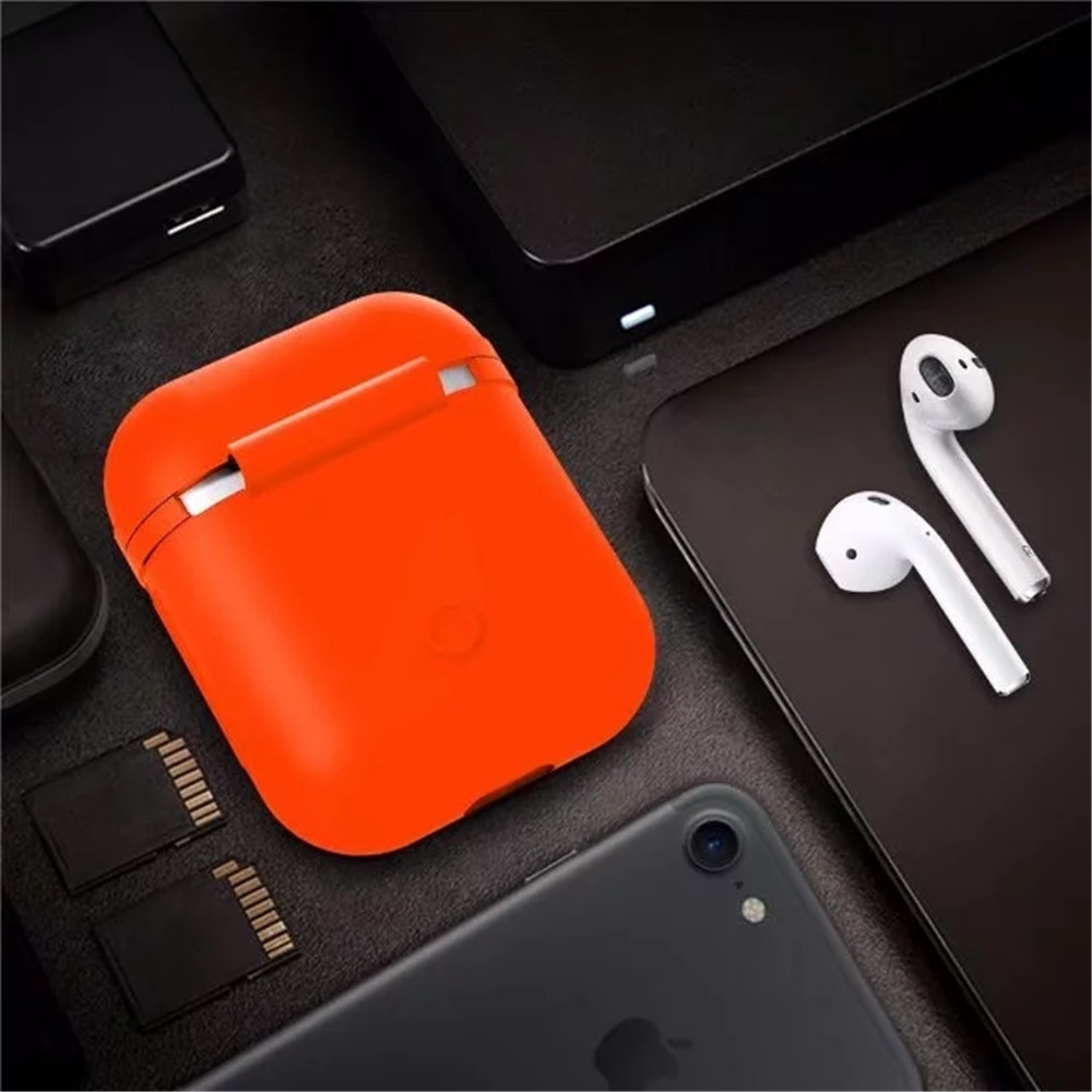 Besegad Silicone Carrying Case Cover Skin Sleeve Pouch Box for Apple Airpods Air Ear Pods Buds Wireless Earphone Headpho- Cerulean