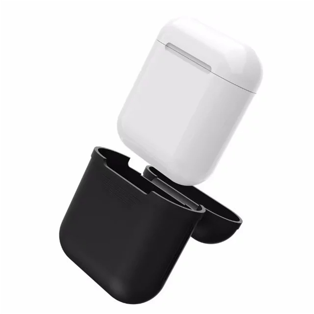 Besegad Silicone Carrying Case Cover Skin Sleeve Pouch Box for Apple Airpods Air Ear Pods Buds Wireless Earphone Headpho- Cerulean
