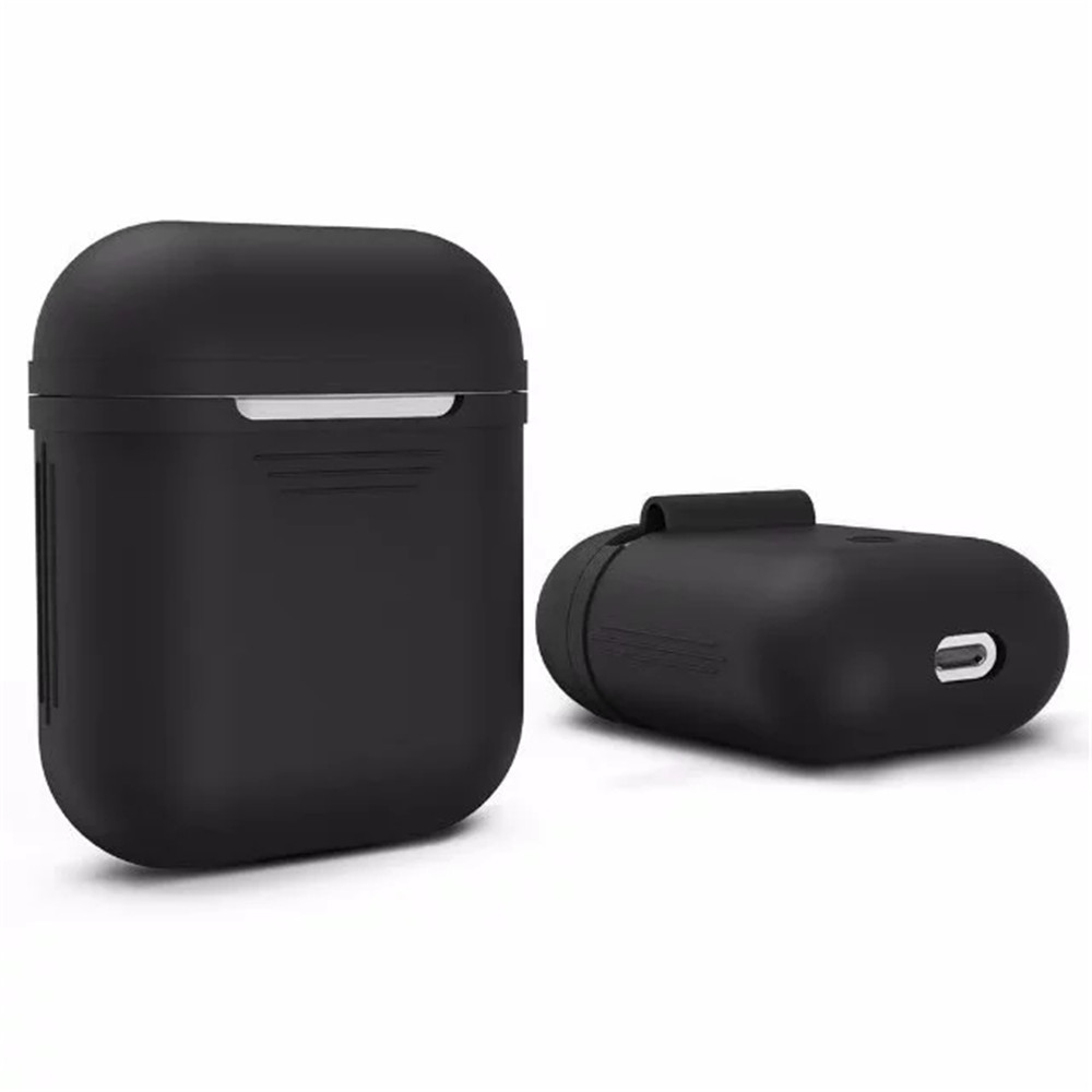 Besegad Silicone Carrying Case Cover Skin Sleeve Pouch Box for Apple Airpods Air Ear Pods Buds Wireless Earphone Headpho- Cerulean