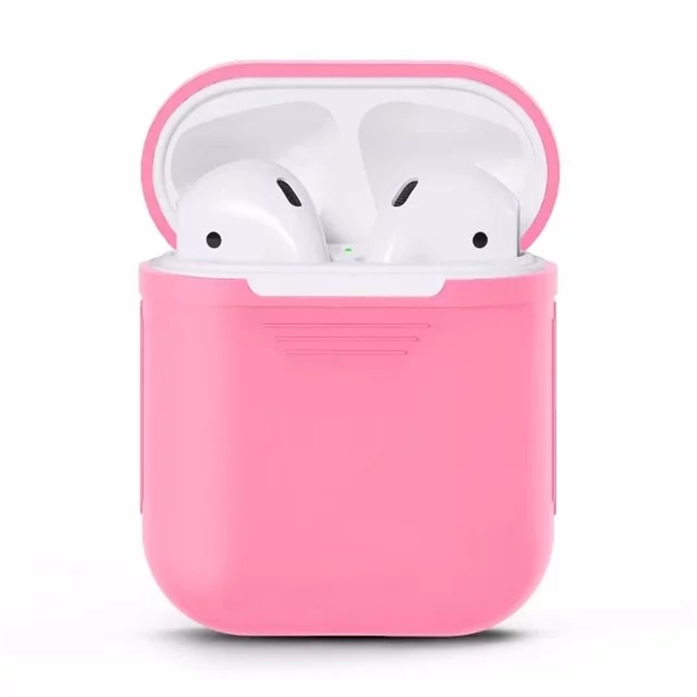 Besegad Silicone Carrying Case Cover Skin Sleeve Pouch Box for Apple Airpods Air Ear Pods Buds Wireless Earphone Headpho- Cerulean