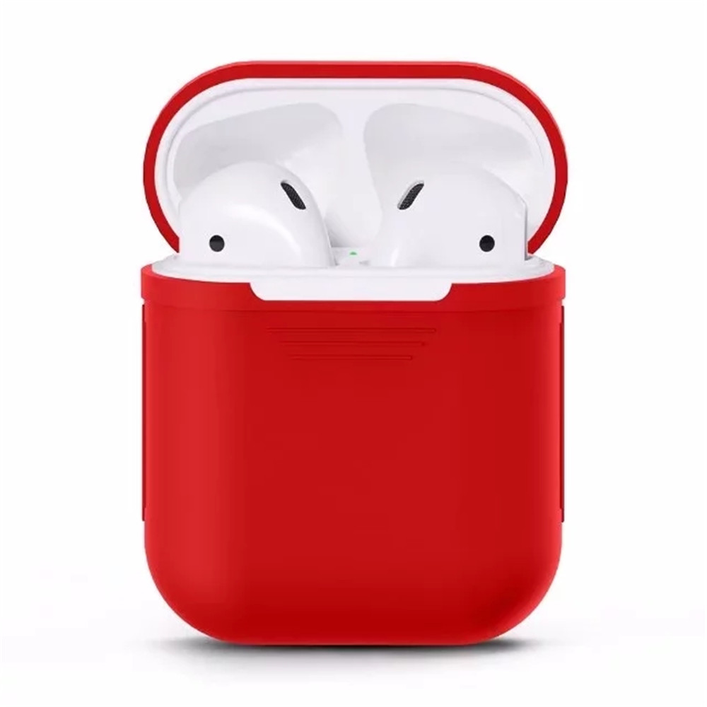 Besegad Silicone Carrying Case Cover Skin Sleeve Pouch Box for Apple Airpods Air Ear Pods Buds Wireless Earphone Headpho- Cerulean