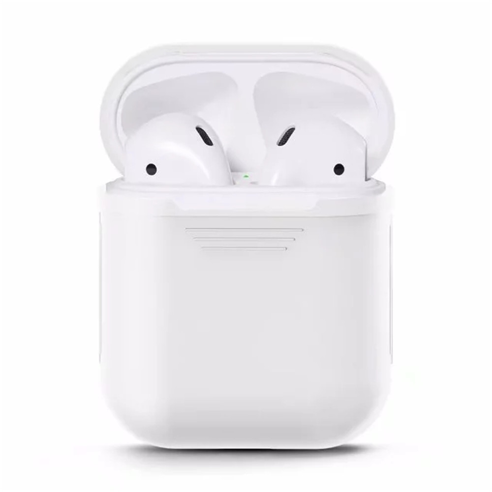 Besegad Silicone Carrying Case Cover Skin Sleeve Pouch Box for Apple Airpods Air Ear Pods Buds Wireless Earphone Headpho- Cerulean