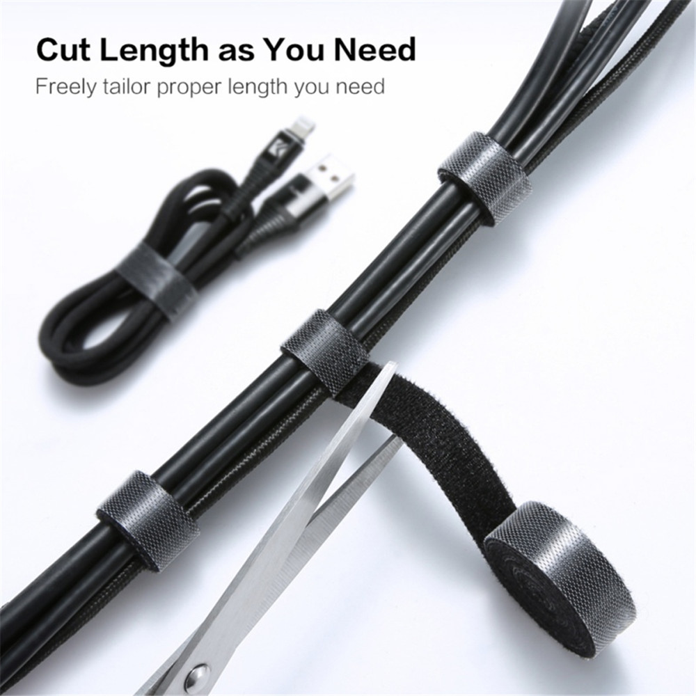 Cable Organizer Wire Winder Earphone Holder Mouse Cord Protector HDMI Cable - Black 1M
