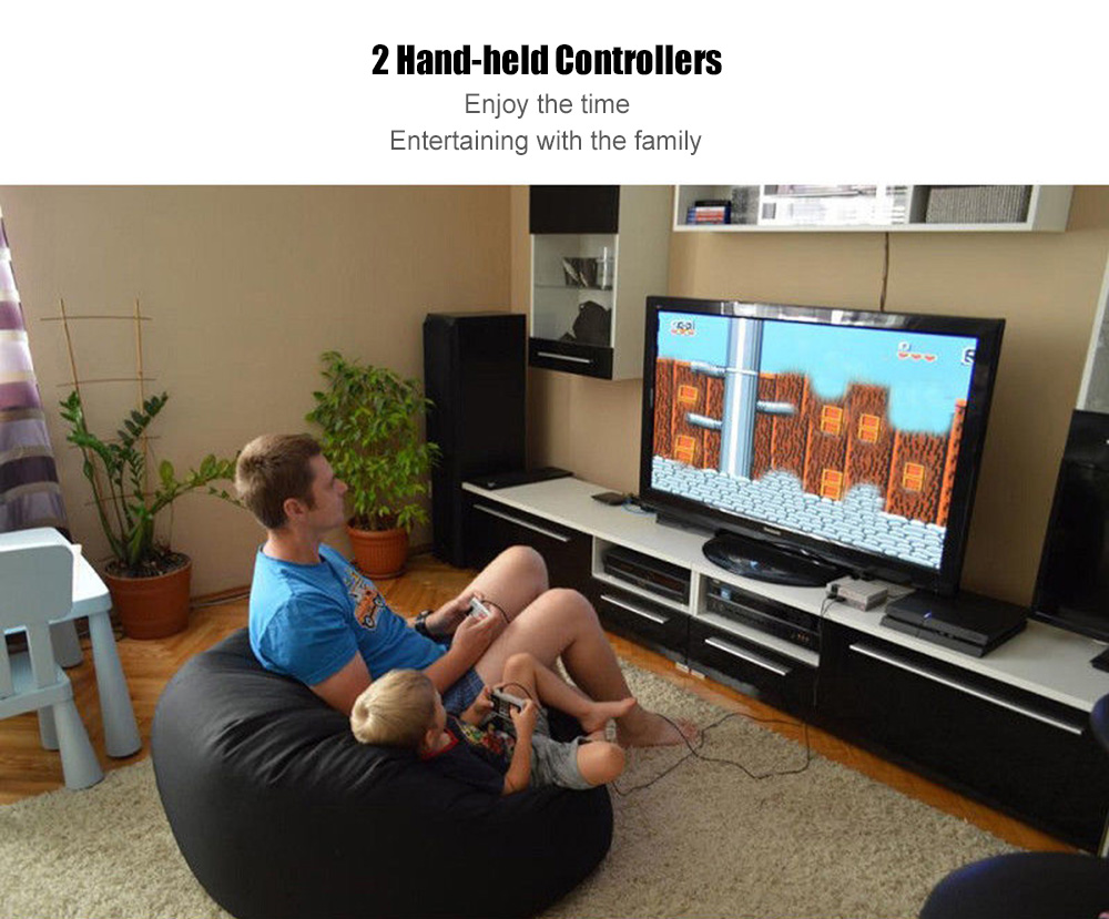 HDMI Port Mini TV Gaming Console Classic 600 Built-in Games 2 Controllers Family TV Video Game- Gray