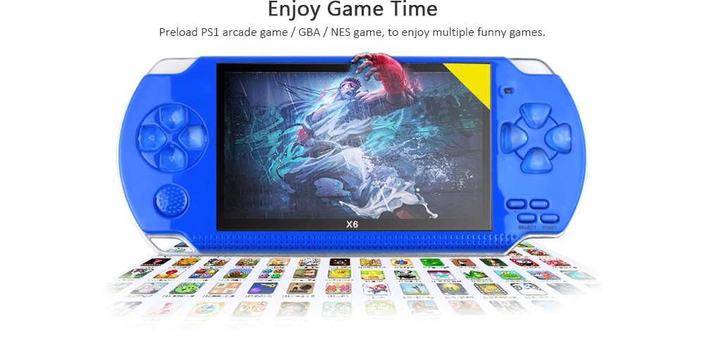 Portable PSP High Definition Handheld Game Machine 4.3 inch  - Blue