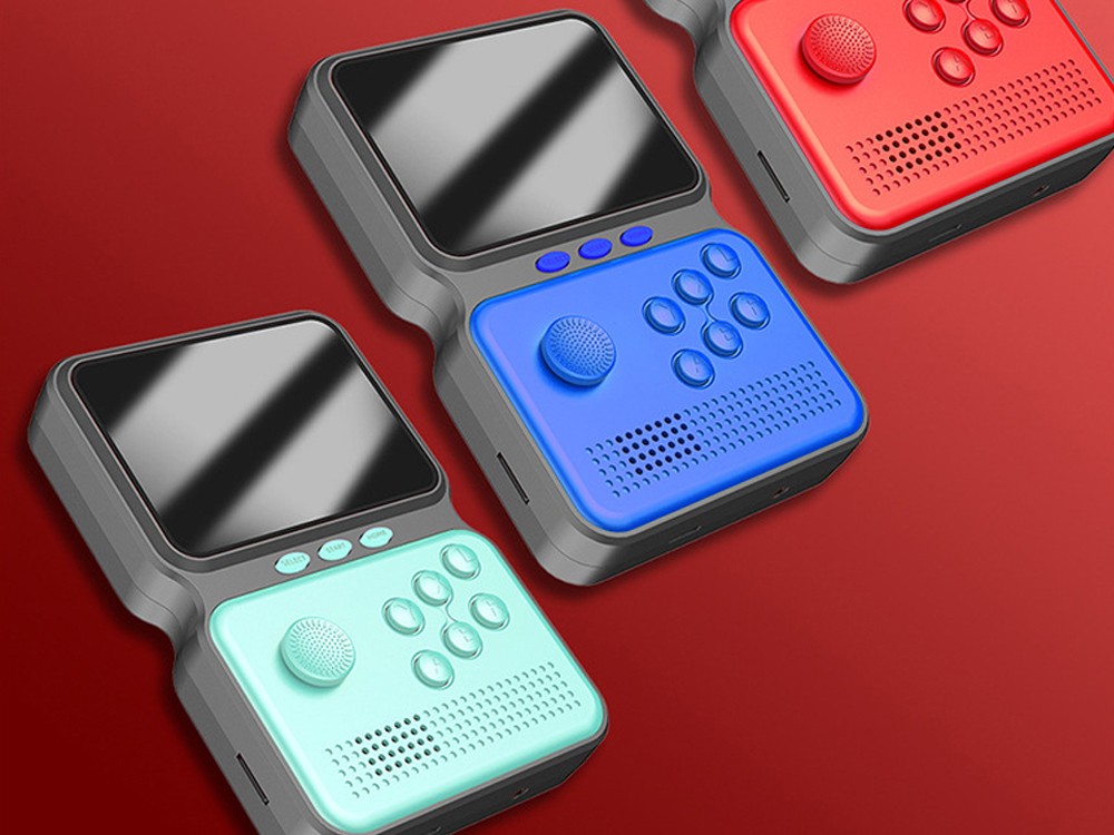 M3 Mini Retro Pocket Game Console 16-bit Nostalgic Handheld 900 Pre-positioned Games Boxing Rocker Joystick FC Amusement Game Machine - Ocean Blue