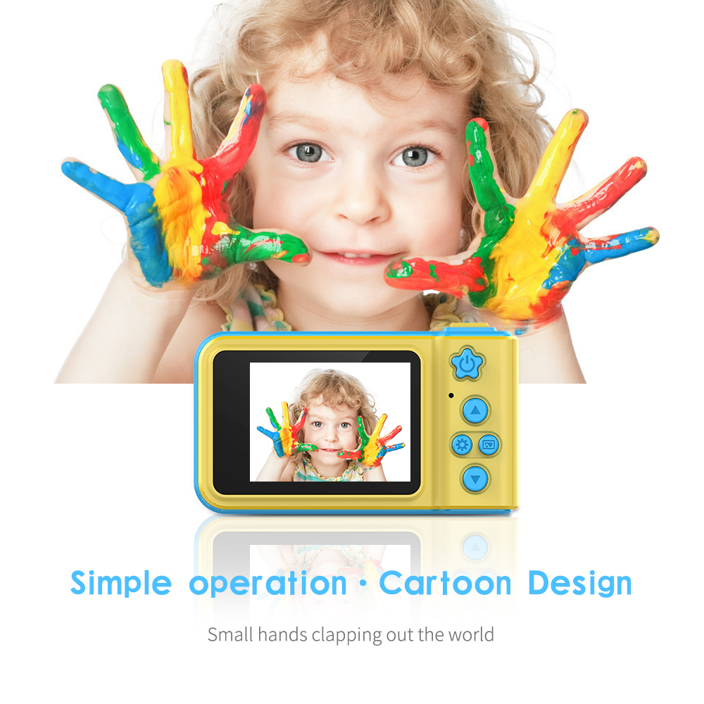 Creative Mini Kid Camera for Photo Video Game- Deep Sky Blue