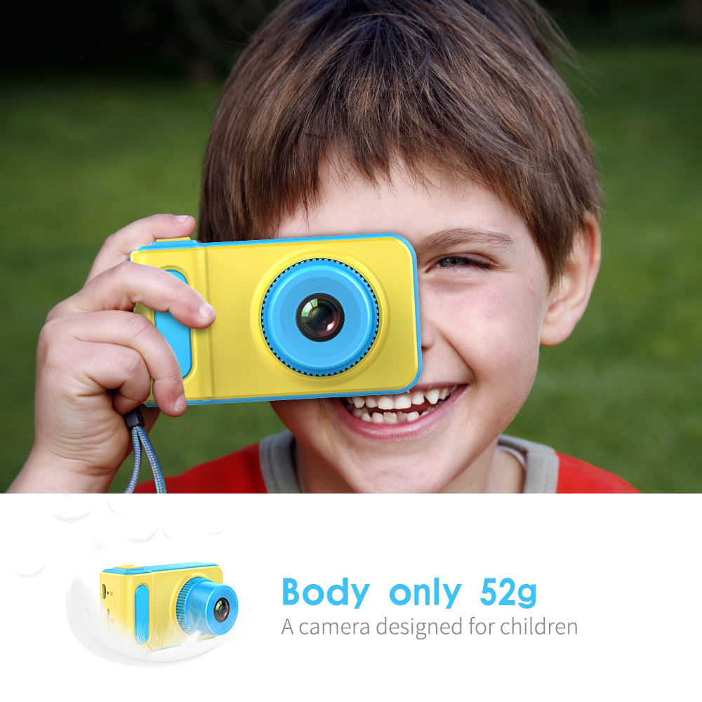 Creative Mini Kid Camera for Photo Video Game- Deep Sky Blue