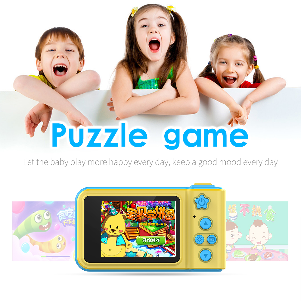 Creative Mini Kid Camera for Photo Video Game- Deep Sky Blue