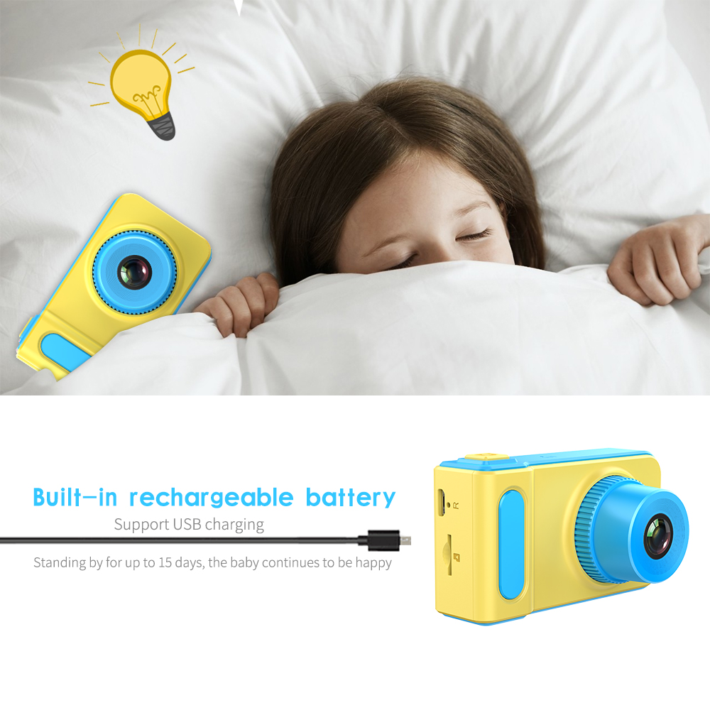 Creative Mini Kid Camera for Photo Video Game- Deep Sky Blue