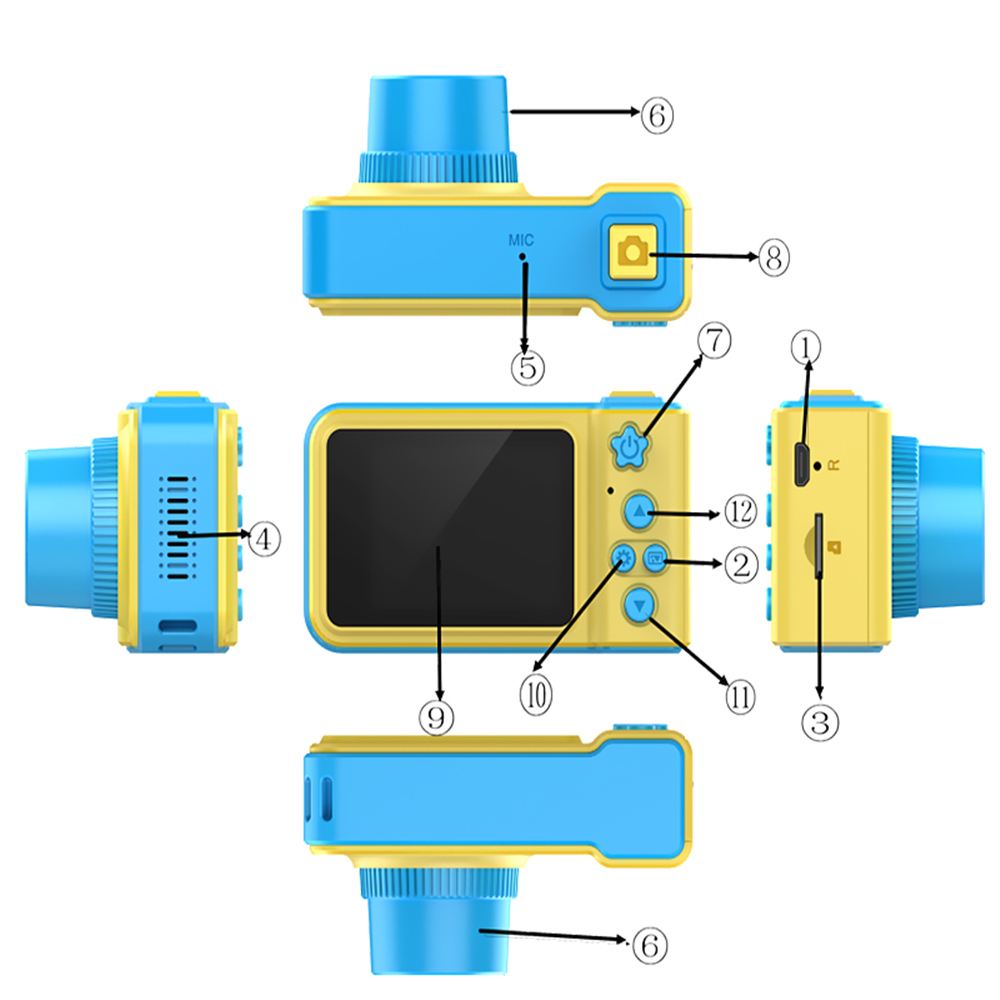 Creative Mini Kid Camera for Photo Video Game- Deep Sky Blue
