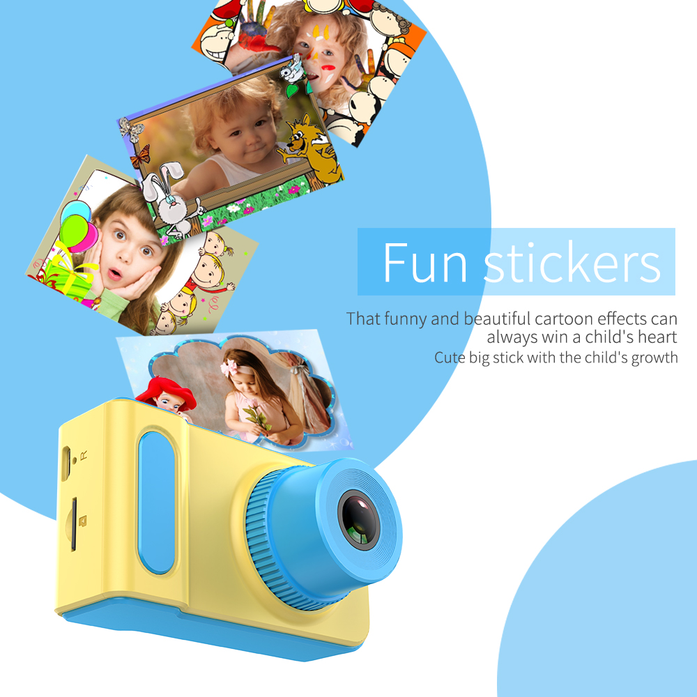 Creative Mini Kid Camera for Photo Video Game- Deep Sky Blue