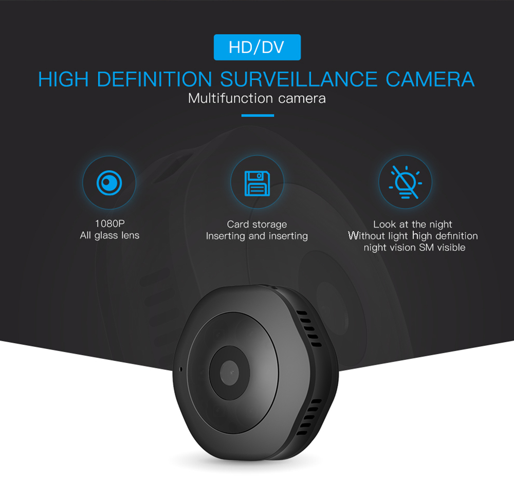 H6DV Full HD 1080P Mini Camera IR Night Vision Motion Detection Micro DV DVR Camcorder- Black