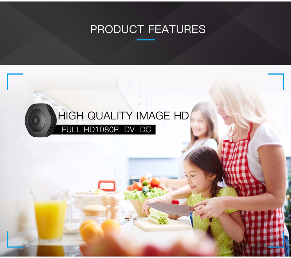 H6DV Full HD 1080P Mini Camera IR Night Vision Motion Detection Micro DV DVR Camcorder- Black
